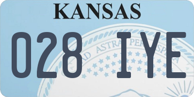 KS license plate 028IYE