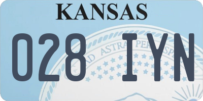 KS license plate 028IYN