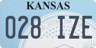 KS license plate 028IZE