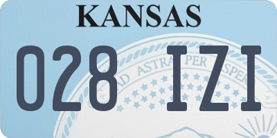 KS license plate 028IZI
