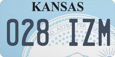 KS license plate 028IZM