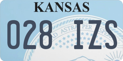 KS license plate 028IZS