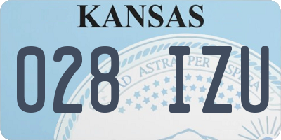 KS license plate 028IZU