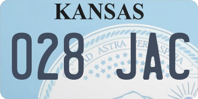 KS license plate 028JAC