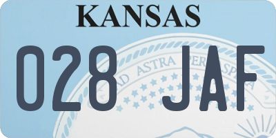 KS license plate 028JAF