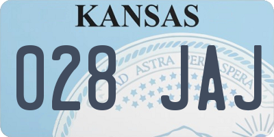 KS license plate 028JAJ