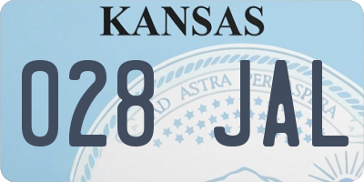 KS license plate 028JAL