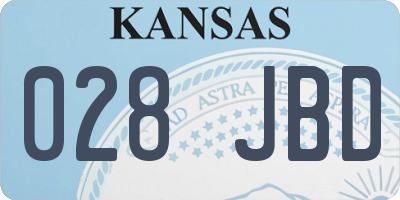KS license plate 028JBD