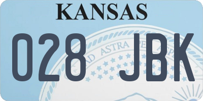 KS license plate 028JBK