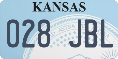 KS license plate 028JBL