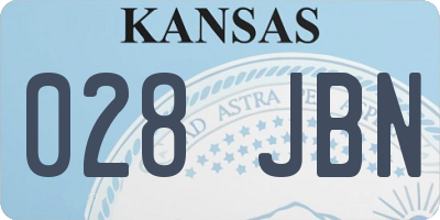 KS license plate 028JBN
