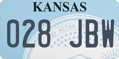 KS license plate 028JBW