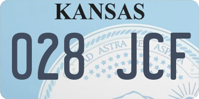 KS license plate 028JCF