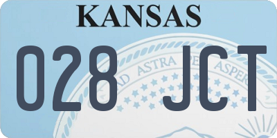 KS license plate 028JCT