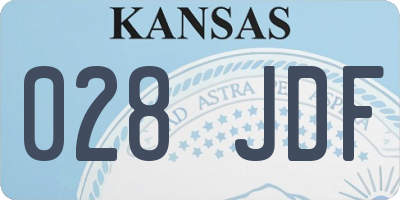 KS license plate 028JDF