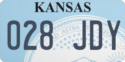 KS license plate 028JDY