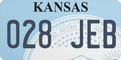 KS license plate 028JEB