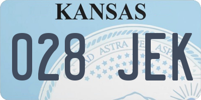 KS license plate 028JEK