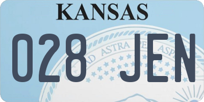 KS license plate 028JEN