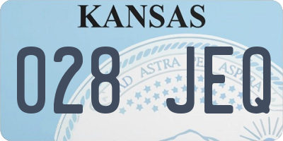 KS license plate 028JEQ