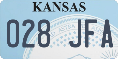 KS license plate 028JFA