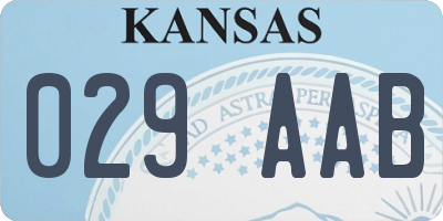 KS license plate 029AAB