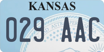 KS license plate 029AAC
