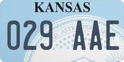 KS license plate 029AAE