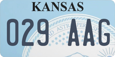 KS license plate 029AAG