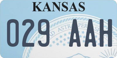 KS license plate 029AAH