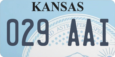 KS license plate 029AAI