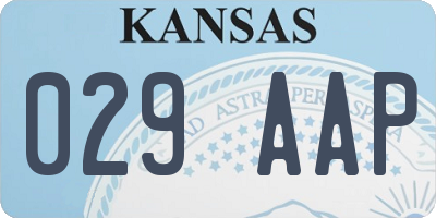 KS license plate 029AAP