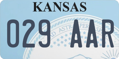 KS license plate 029AAR