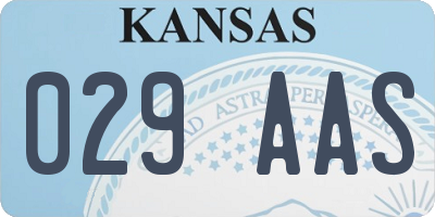 KS license plate 029AAS