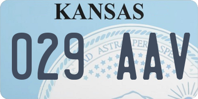 KS license plate 029AAV