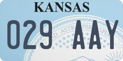 KS license plate 029AAY