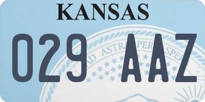 KS license plate 029AAZ