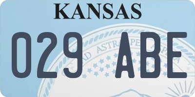 KS license plate 029ABE