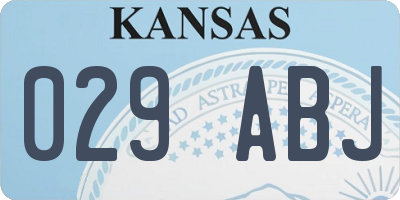 KS license plate 029ABJ