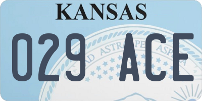 KS license plate 029ACE
