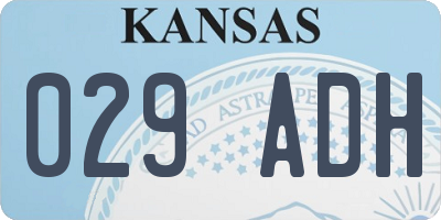 KS license plate 029ADH