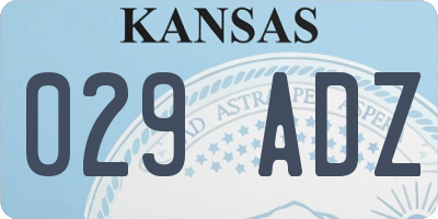 KS license plate 029ADZ