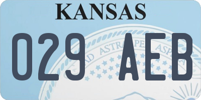 KS license plate 029AEB