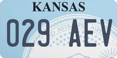 KS license plate 029AEV