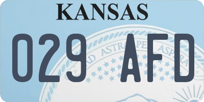 KS license plate 029AFD