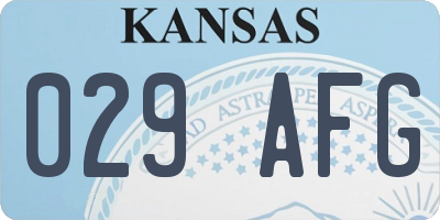 KS license plate 029AFG
