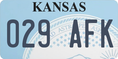 KS license plate 029AFK