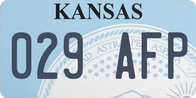 KS license plate 029AFP