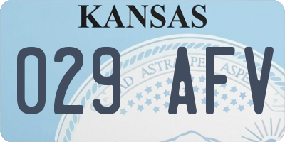 KS license plate 029AFV