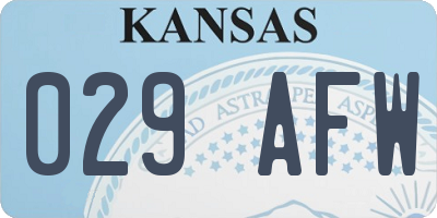 KS license plate 029AFW